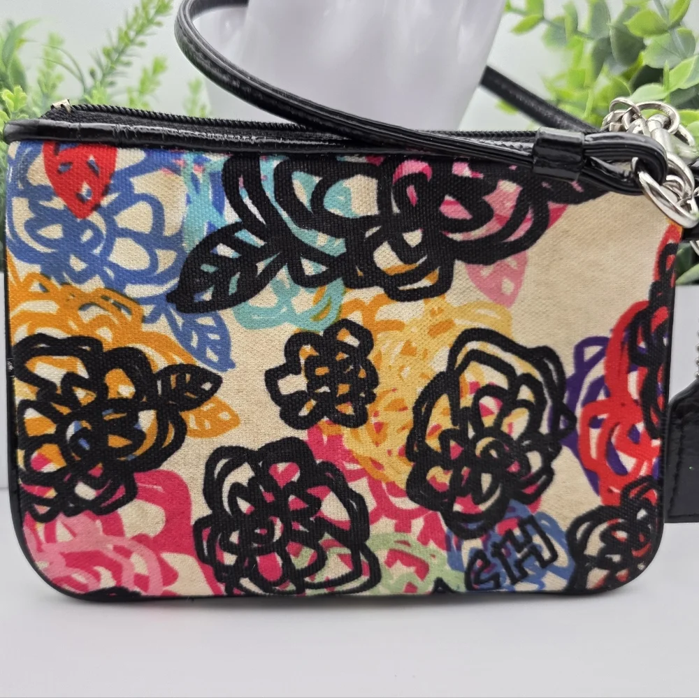Coach Poppy Graffiti Flower Wristlet